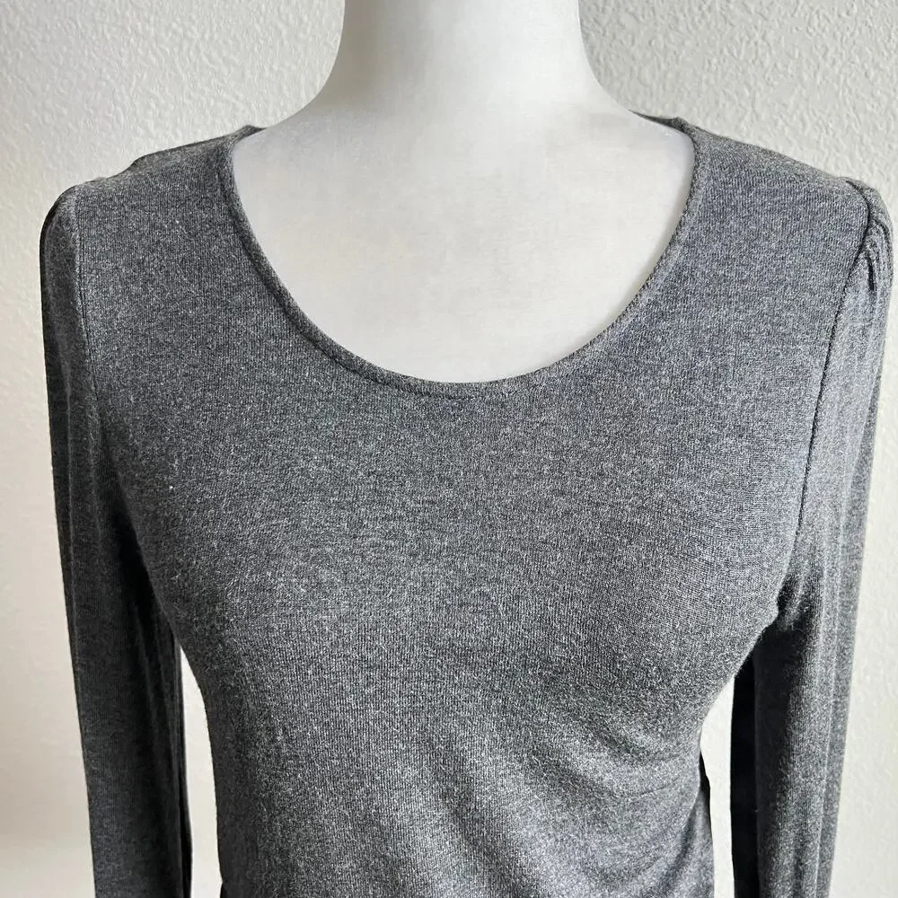 New Bobeau Gray Long Sleeve Sweater Women's S Stretch Pullover Comfortable